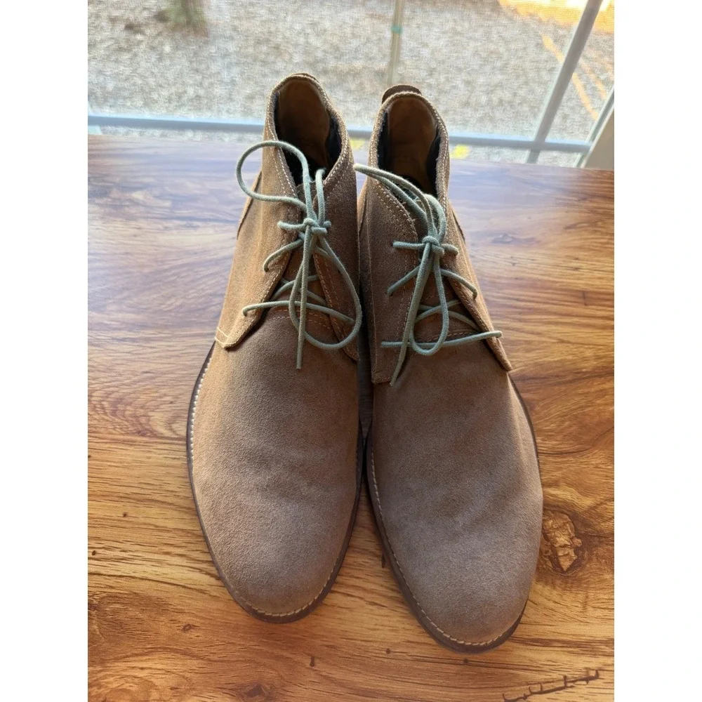 J Shoes Men's Taupe Brown Suede Monarch Plus Chukka Boots Sz US 10.5